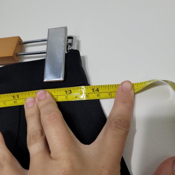 Vintage Frederick Alexander Black Virgin Wool Preppy Skirt A-Line Pockets Lined - Picture 12 of 13